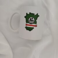Tasse tchétchène 330 ml – Loup & carte finition blanc mat